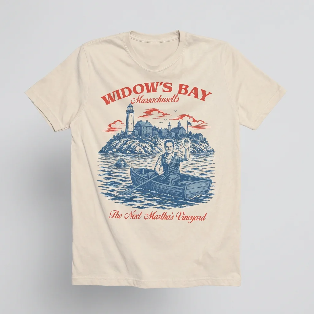 Widow's Bay Massachusetts Vintage Travel Shirt, The Next Martha's Vineyard Parody Graphic Tee