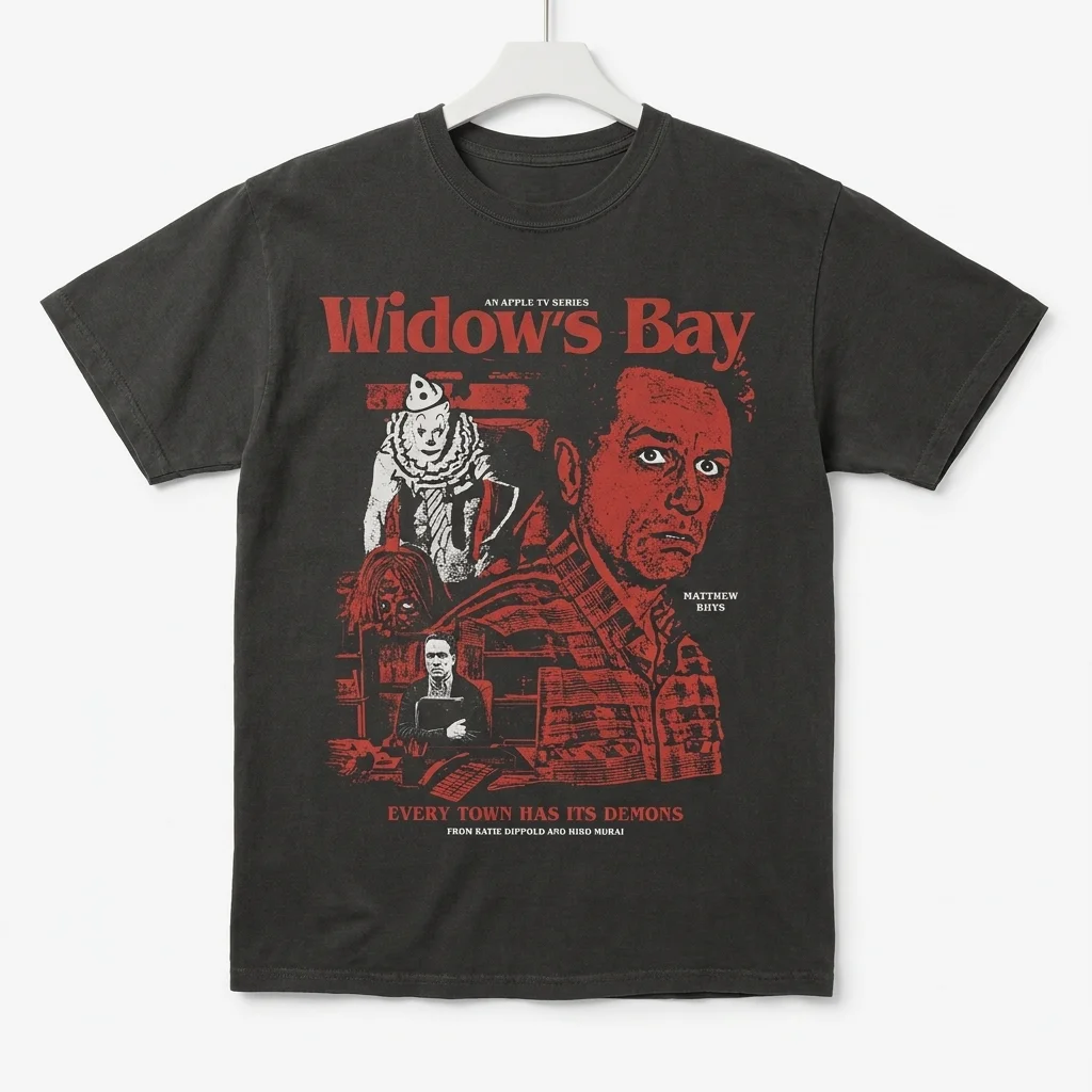 Widow's Bay Matthew Rhys T-Shirt Every Town Has Its Demons Vintage Horror Graphic Tee Apple TV Series Fan Apparel