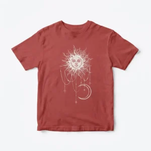 Boho Celestial Sun and Moon Graphic Tee Vintage Mystical Astrology T-Shirt