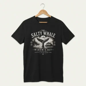 New England Coastal Graphic Tee The Salty Whale Vintage Nautical Bar Shirt
