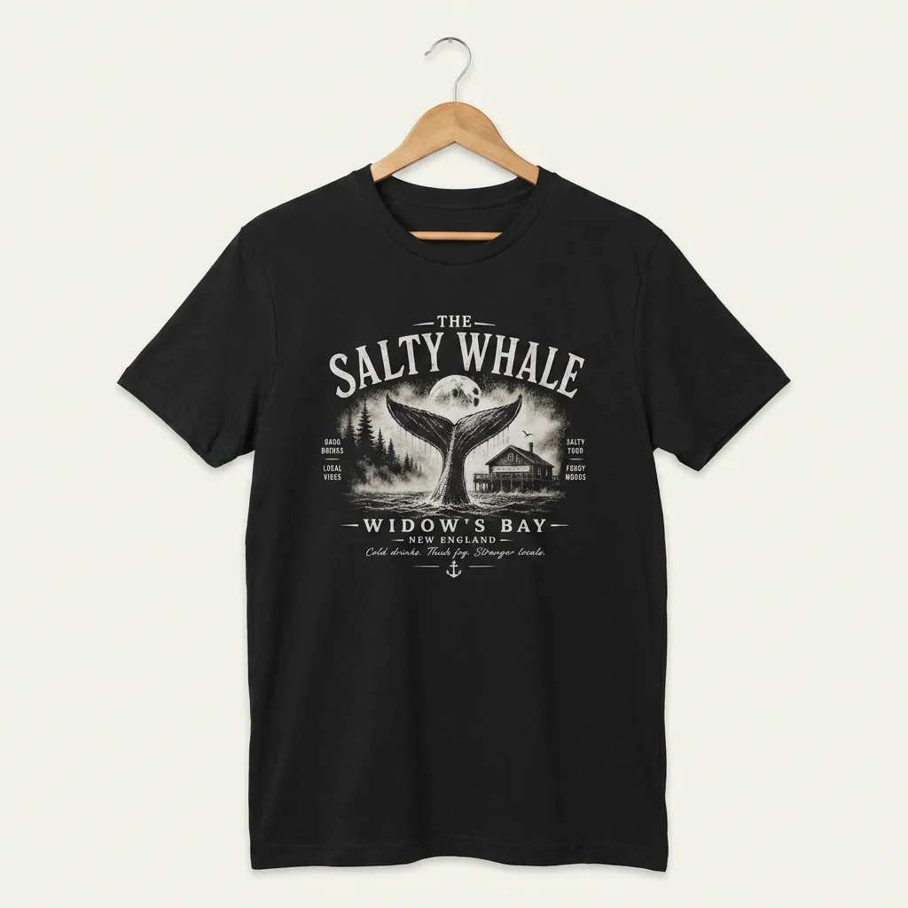 New England Coastal Graphic Tee The Salty Whale Vintage Nautical Bar Shirt