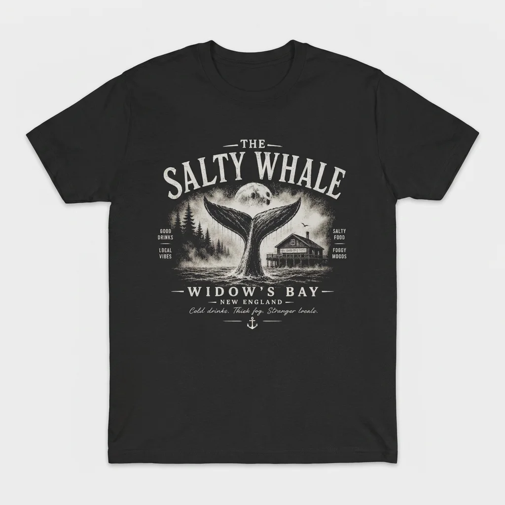 New England Coastal Graphic Tee The Salty Whale Vintage Nautical Bar Shirt