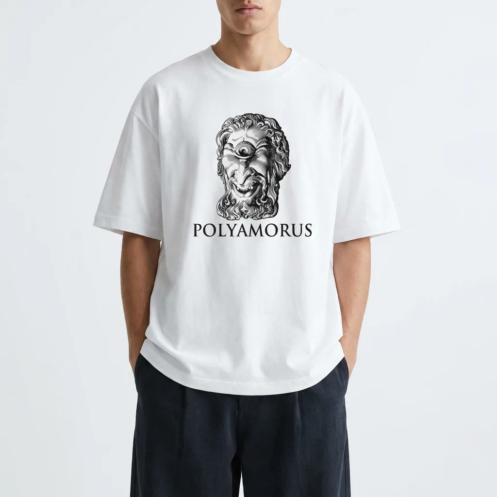 Vintage Cyclops Polyamorus Tee Funny Greek Mythology ENM Graphic T-Shirt