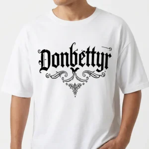 Donbettyr Gothic Typography Graphic Tee Alternative Blackletter Streetwear Shirt