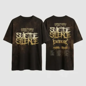 Suicide Silence Emmure Reminders Of Hell Tour Graphic Tee Heavy Metal Concert Shirt