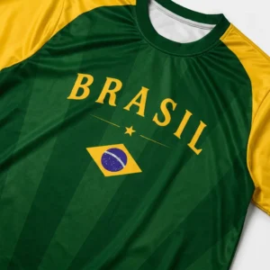 Brasil Soccer Jersey Style Tee Brazil Flag Pride Graphic Shirt For Sports Fans