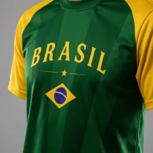 Brasil Soccer Jersey Style Tee Brazil Flag Pride Graphic Shirt For Sports Fans