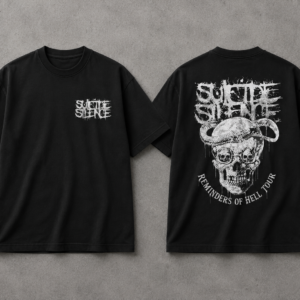 Suicide Silence Reminders Of Hell Tour Graphic Tee Deathcore Metal Band Concert Shirt