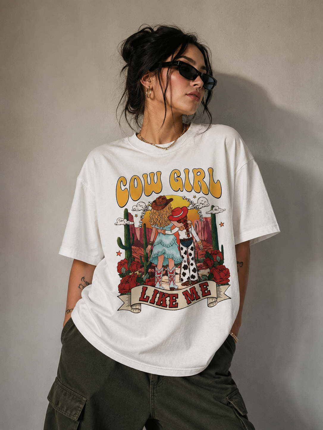 Retro Cowgirl Best Friend Graphic Tee I Knew I'd Like Me Vintage Western T-Shirt