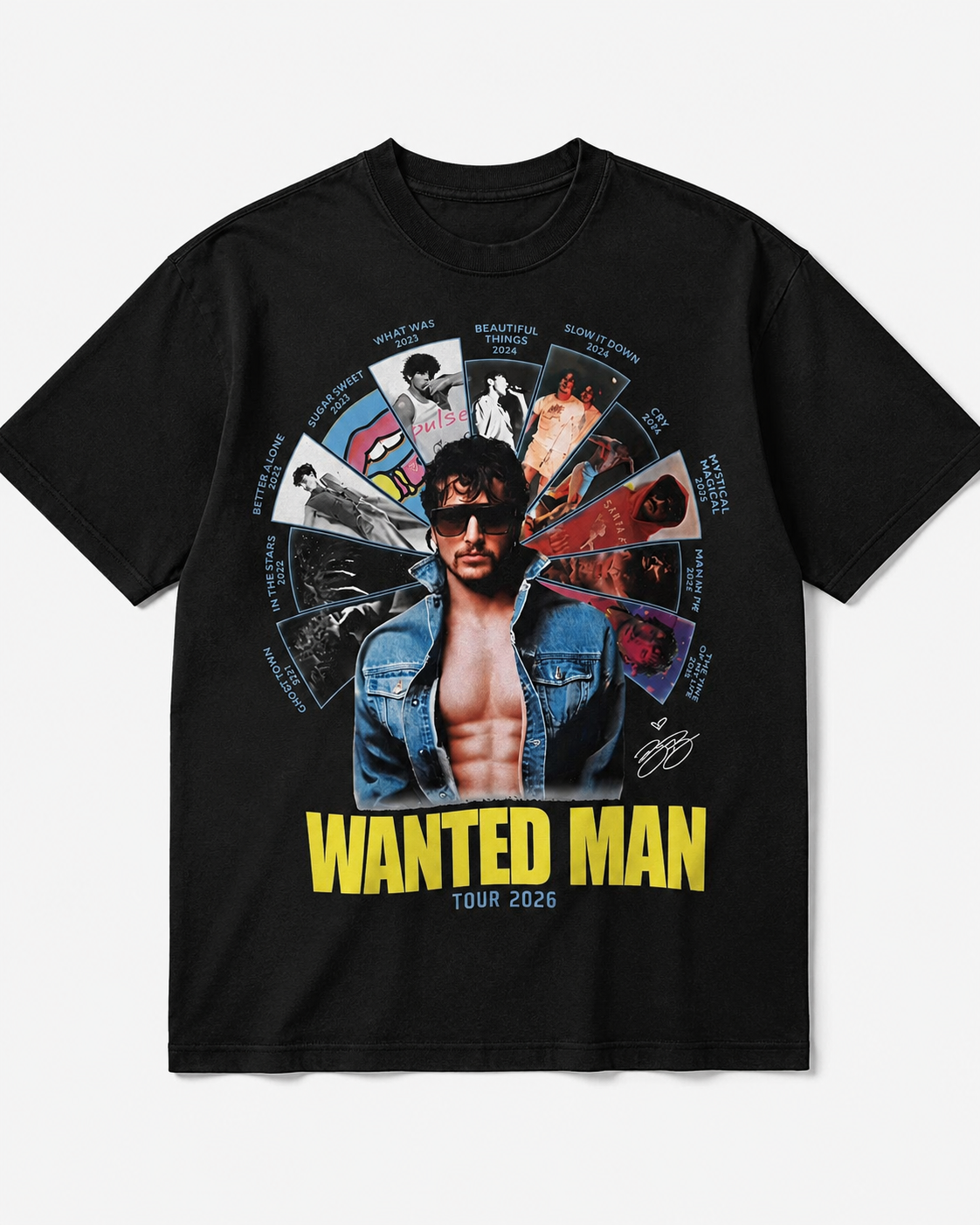 Benson Boone Wanted Man Tour 2026 Graphic Tee, Retro Concert Setlist Fan Shirt