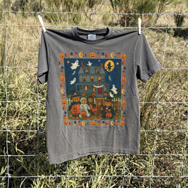 Vintage Halloween Bear T-Shirt - Trick or Treat Spooky Graphic Tee
