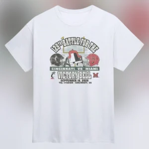 129th Battle For The Victory Bell Cincinnati Vs Miami Tee Vintage College Football Game Day Shirt available at our Los Angeles warehouse