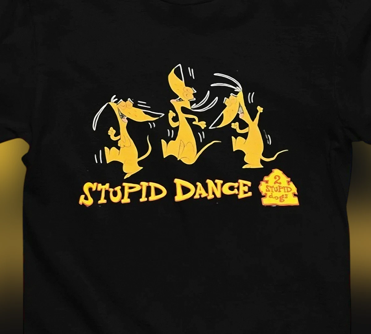2 Stupid Dogs Stupid Dance Retro 90s Cartoon Tee, Vintage Funny Graphic Shirt Gift for Animation Fans