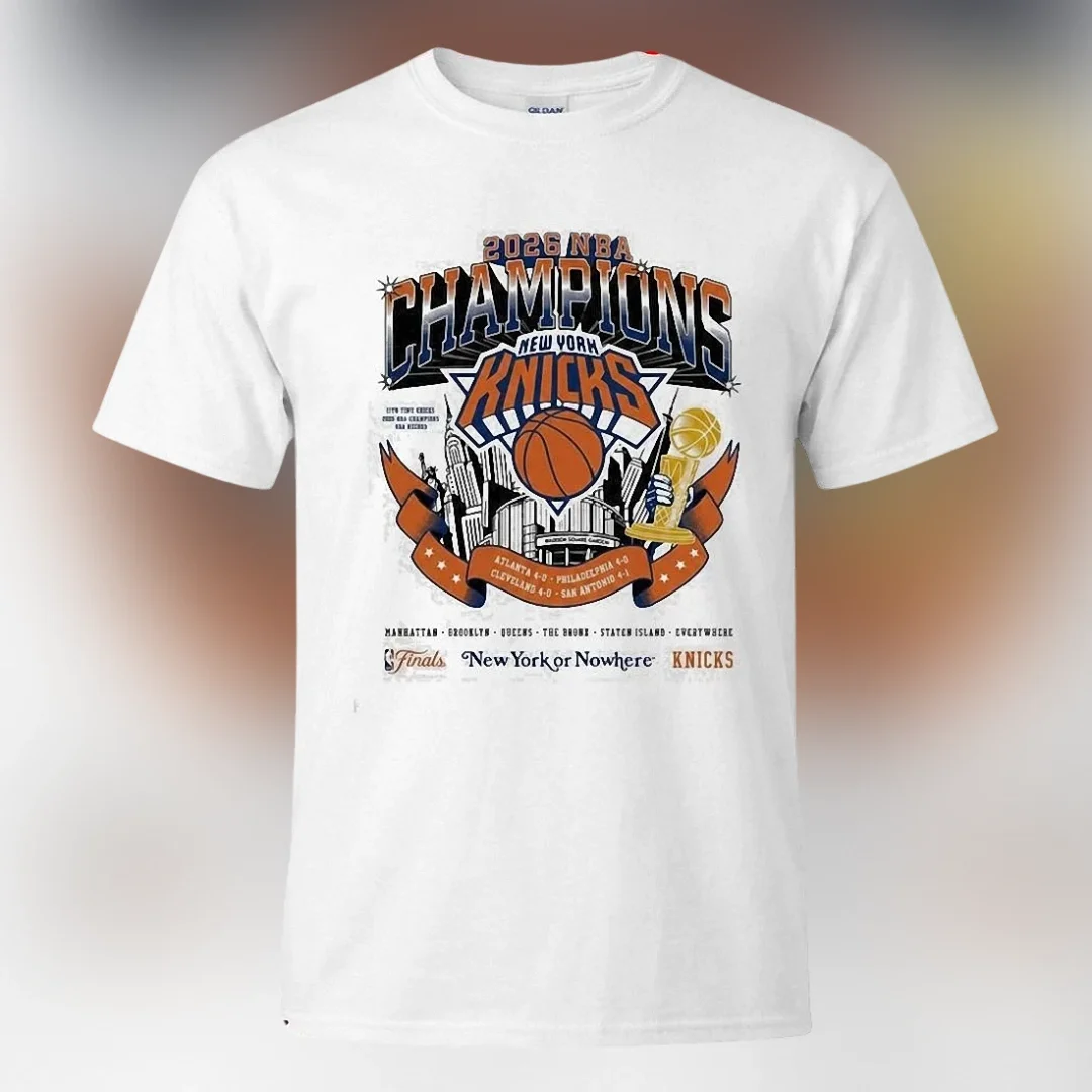 2026 NBA Champions New York Knicks Tee, New York or Nowhere Vintage Basketball Championship Shirt available at our Los Angeles warehouse