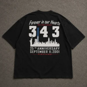 New York's Bravest Forever In Our Hearts 25th Anniversary 9/11 Memorial Tee