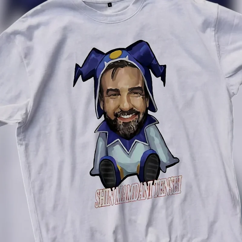 Shin Mamdani Tensei Parody Tee, Funny JRPG Jack Frost Gamer Graphic T-Shirt