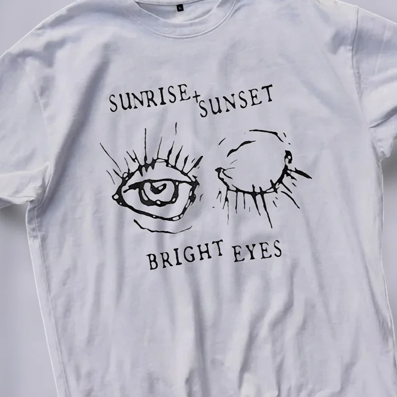 Sunrise Sunset Bright Eyes Graphic Tee, Boho Indie Aesthetic Eye Art Cotton T-Shirt, Nature Lover Minimalist Shirt Gift
