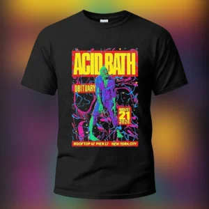Acid Bath Obituary Rooftop at Pier 17 New York City Tee August 21 2026 Concert Shirt available at our Los Angeles warehouse