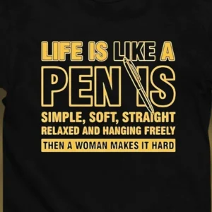Adult Humor Penis Joke Tee Sarcastic Crude Slogan Graphic T-Shirt Gag Gift for Men
