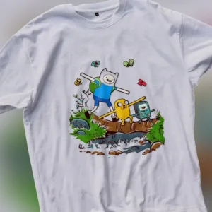 Adventure Time Tee Finn Jake and BMO Graphic Shirt for Fans available at our Los Angeles warehouse