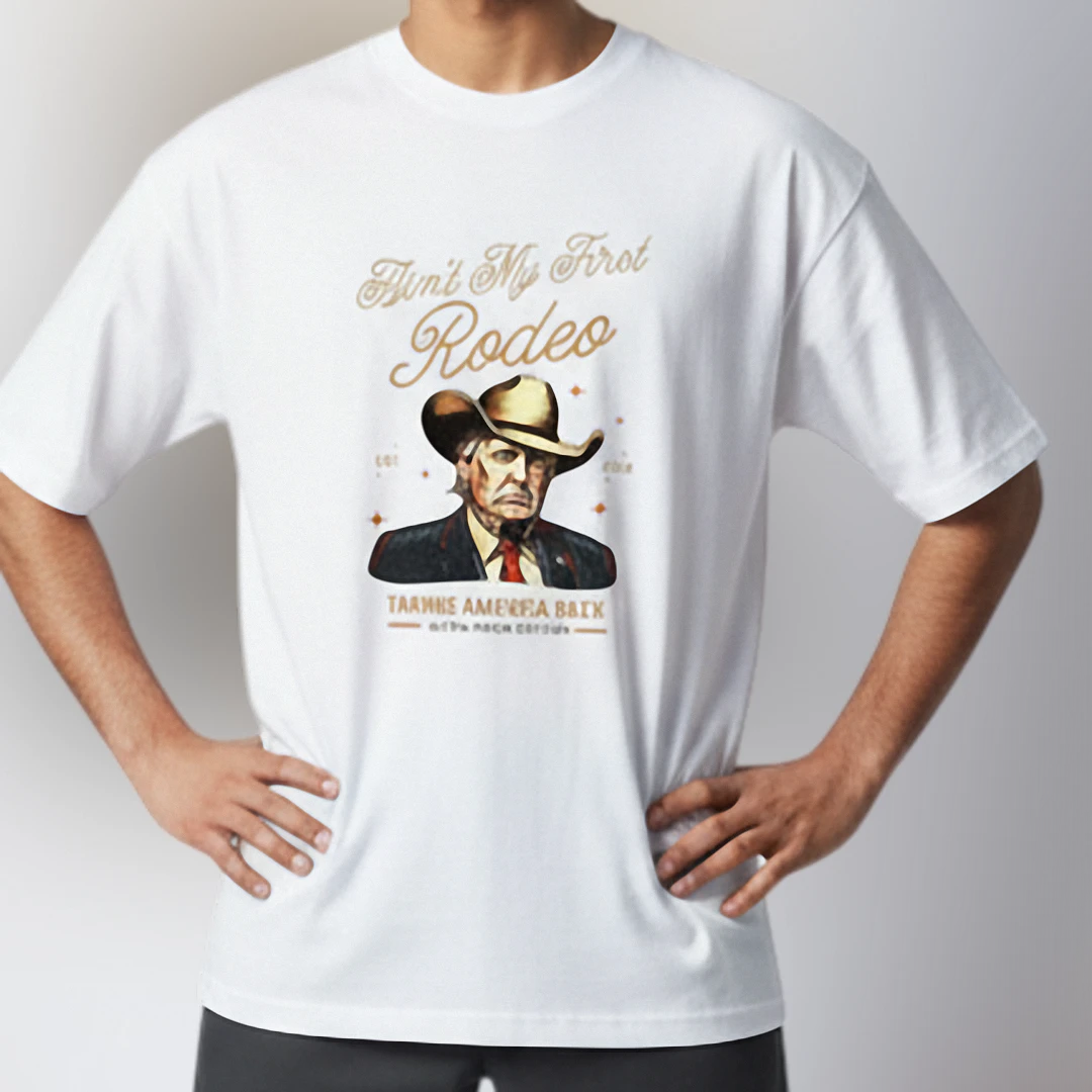ain-t-my-first-rodeo-tee-funny-donald-trump-cowboy-western-graphic-t-shirt.webp Ain't My First Rodeo Tee Funny Donald Trump Cowboy Western Graphic T-Shirt