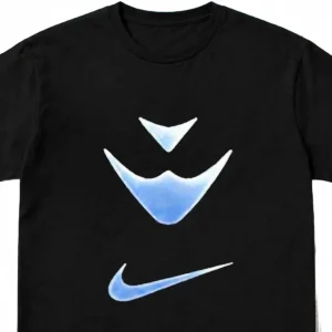 Airbrushed Swoosh Graphic Tee Vintage Y2K Futuristic Streetwear Shirt