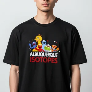 Albuquerque Isotopes Sesame Street Tee Vintage Baseball Graphic T-Shirt available at our Los Angeles warehouse