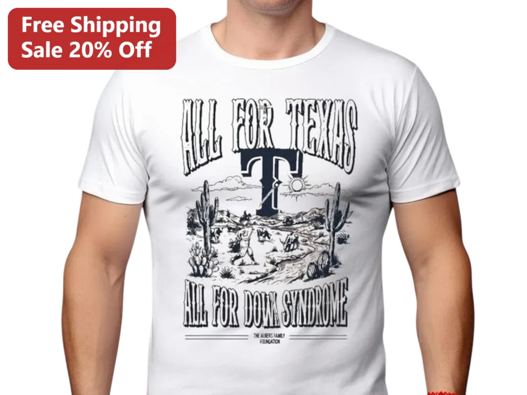 All for Texas Down Syndrome Awareness Tee, Vintage Western B — Los Angeles All for Texas Down Syndrome Awareness Tee, Vintage Western Baseball Charity Shirt available at our Los Angeles warehouse