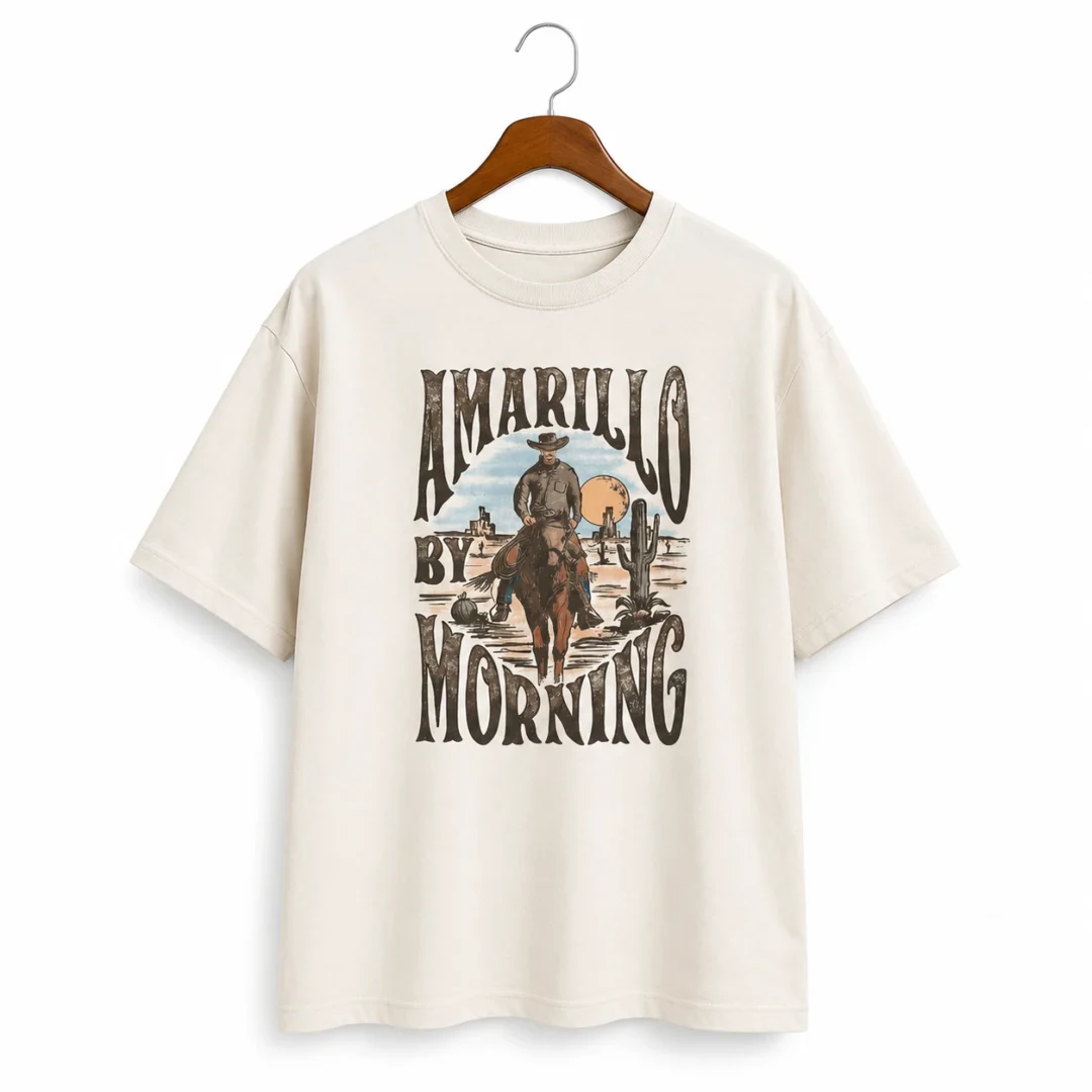 Amarillo By Morning Tee Vintage Country Western Cowboy Shirt Graphic T-Shirt available at our Los Angeles warehouse