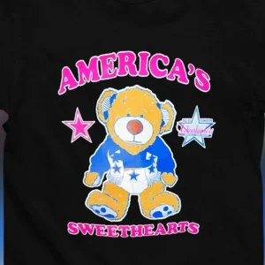 America's Sweethearts Dallas Cowboys Cheerleaders Bear Tee Cute Y2K Game Day Graphic Shirt