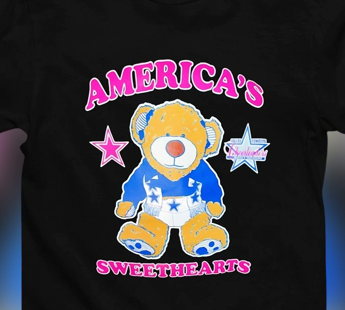 America's Sweethearts Dallas Cowboys Cheerleaders Bear Tee Cute Y2K Game Day Graphic Shirt
