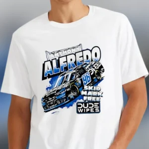 Anthony Alfredo DUDE Wipes Skid Mark Free Tee, Funny NASCAR Stock Car Racing Fan Graphic T-Shirt
