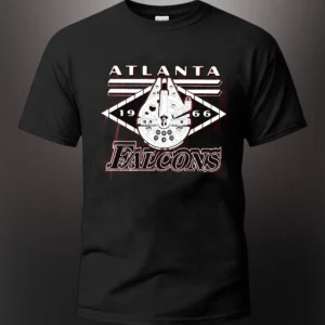 Atlanta Falcons 1966 Millennium Mashup Graphic Tee, Retro Sci-Fi Football Fan T-Shirt available at our Los Angeles warehouse