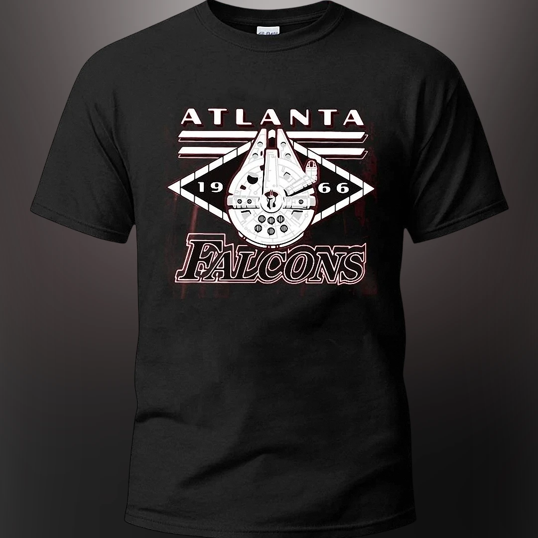 Atlanta Falcons 1966 Millennium Mashup Graphic Tee, Retro Sci-Fi Football Fan T-Shirt available at our Los Angeles warehouse