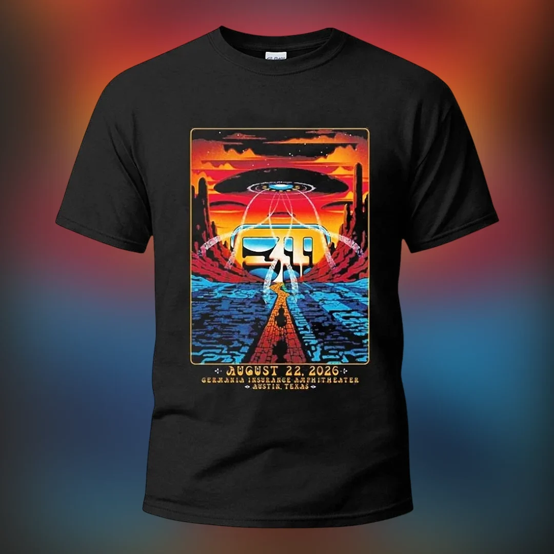 August 22 2026 Germania Insurance Amphitheater Austin Texas Tee, Retro UFO Concert Poster Graphic Sh available at our Los Angeles warehouse