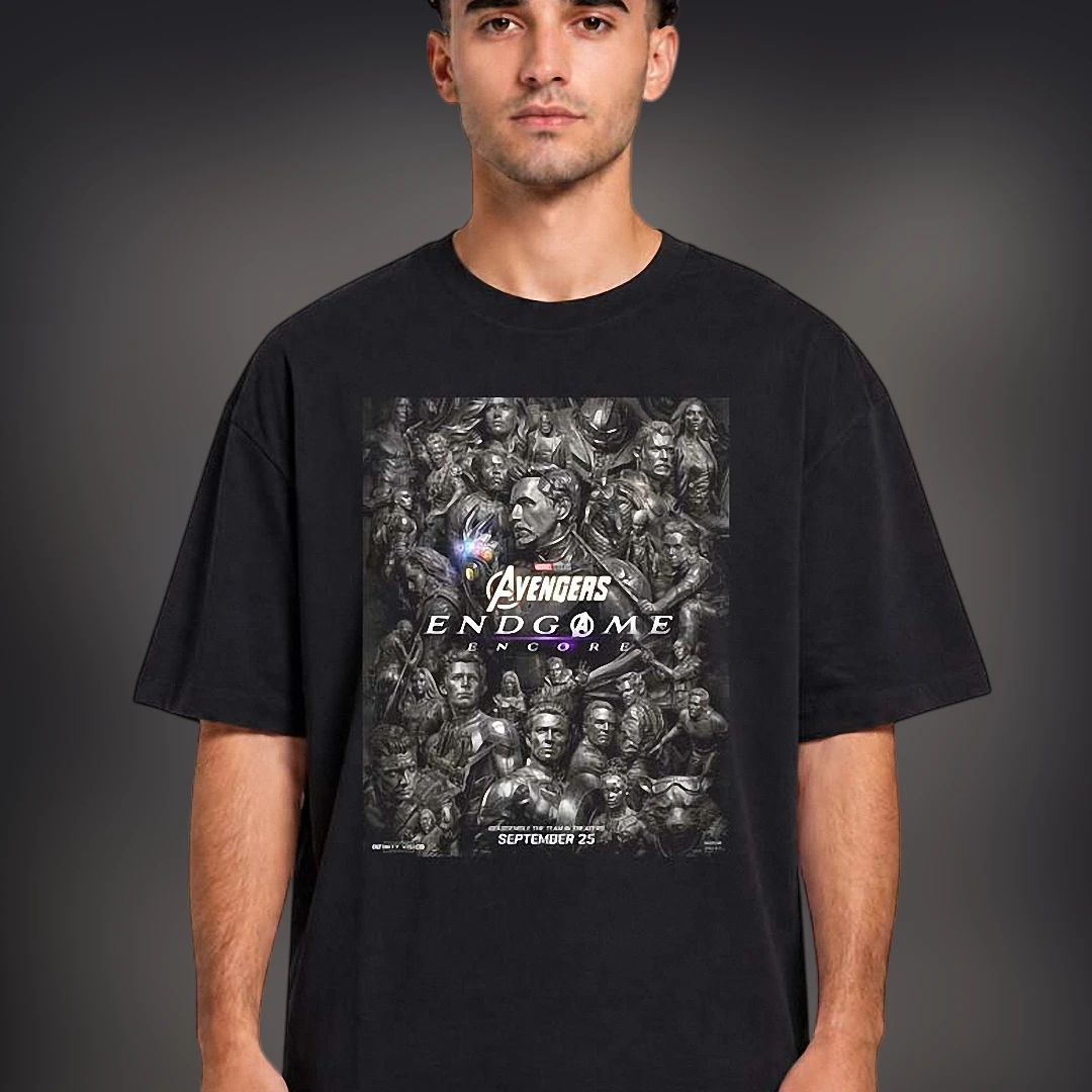 Avengers Endgame Encore Tee Marvel Cinematic Superhero Graphic T-Shirt Gift for Fans available at our Los Angeles warehouse