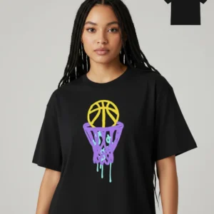Basketball Drip Art Tee Urban Streetwear Graphic T-Shirt for Basketball Lovers available at our Los Angeles warehouse