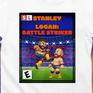 Battle Striker Video Game Graphic Tee, Retro Wrestling and Soccer Chibi Sports Gamer T-Shirt Gift