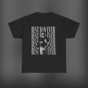 Best Dad Ever Baseball Graphic Tee, Vintage Sports Tribute T-Shirt Gift for Dads available at our Los Angeles warehouse