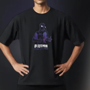 BI-DERMAN Tee Funny Superhero Galaxy Parody Graphic T-Shirt