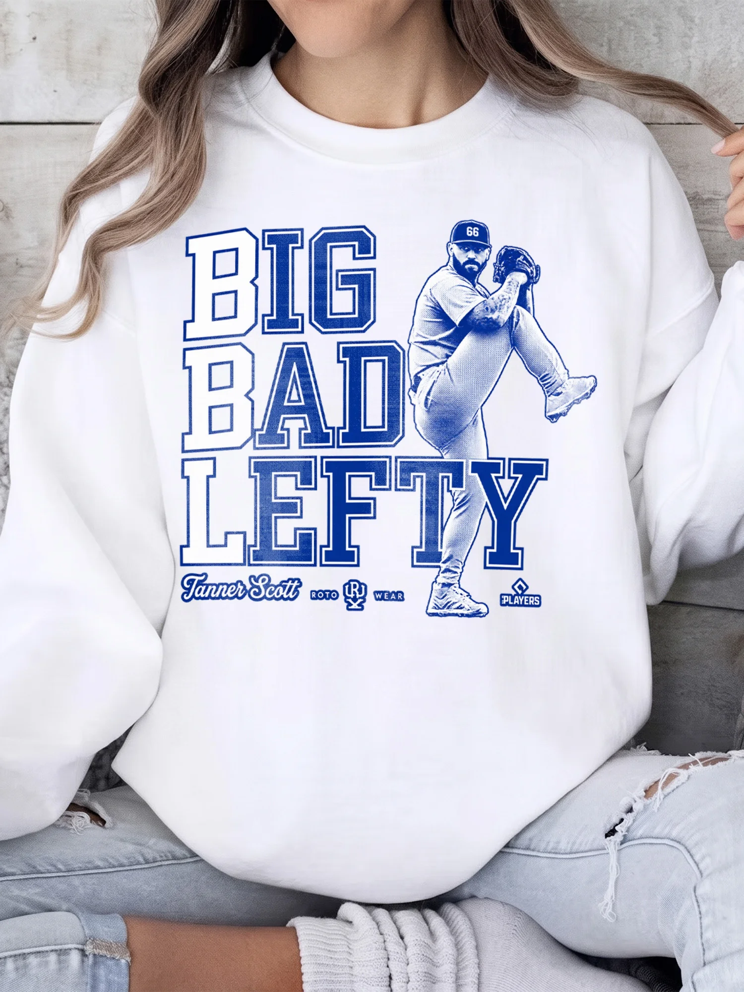 Big Bad Lefty Tanner Scott Baseball Sweatshirt Left-Handed Pitcher Fan Gift