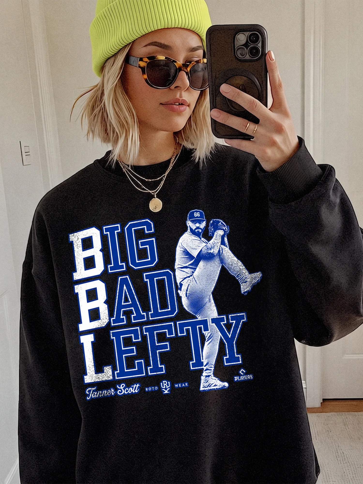 Big Bad Lefty Tanner Scott Baseball Sweatshirt Left-Handed Pitcher Fan Gift