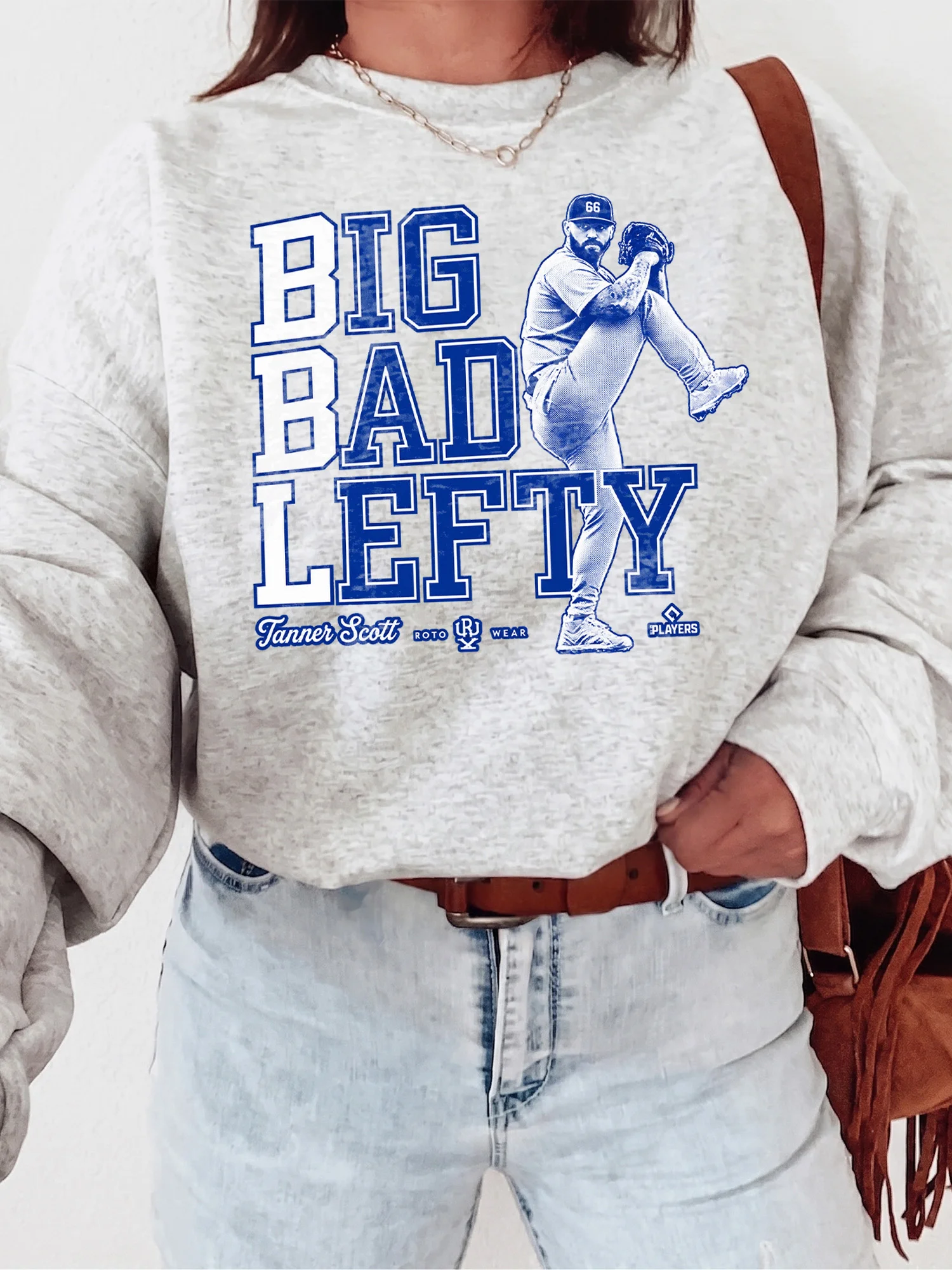 Big Bad Lefty Tanner Scott Baseball Sweatshirt Left-Handed Pitcher Fan Gift