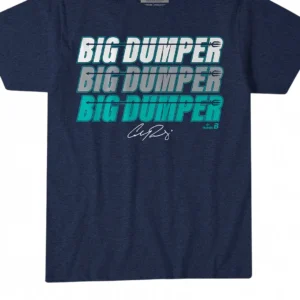 Big Dumper Tee Cal Raleigh Baseball Fan Shirt, Seattle Mariners Graphic Apparel available at our Los Angeles warehouse