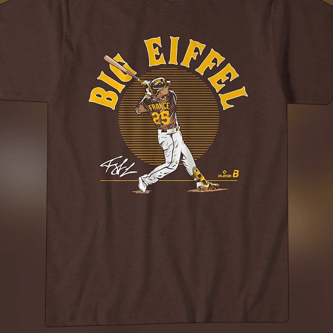 Big Eiffel Ty France Baseball Tee, Vintage Baseball Player G — Los Angeles Big Eiffel Ty France Baseball Tee, Vintage Baseball Player Graphic Shirt for Fans available at our Los Angeles warehouse