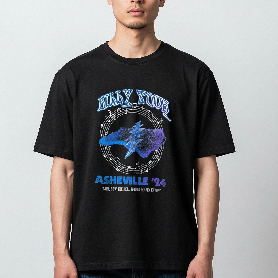 Billy Tour Asheville 24 Tee Lord How The Hell Would Heaven Envy Concert Graphic Shirt available at our Los Angeles warehouse