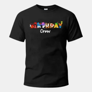Birthday Crew Tee, Cartoon Character Matching Birthday Squad Shirt for Group Family Vacation Party available at our Los Angeles warehouse