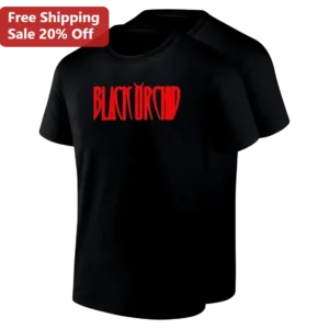 Black Orchid Tee Gothic Red Devil Horn Typography Dark Aesthetic Shirt Gift for Men Women available at our Los Angeles warehouse