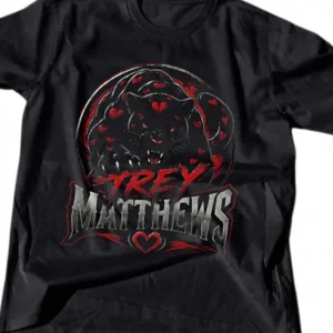 Black Panther Heart Graphic Tee Personalized Custom Name Edgy Streetwear Shirt Gift