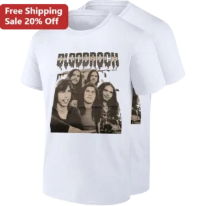 Bloodrock Tee Vintage 70s Rock Band Portrait Graphic T-Shirt Gift for Classic Rock Fans and Retro Mu available at our Los Angeles warehouse